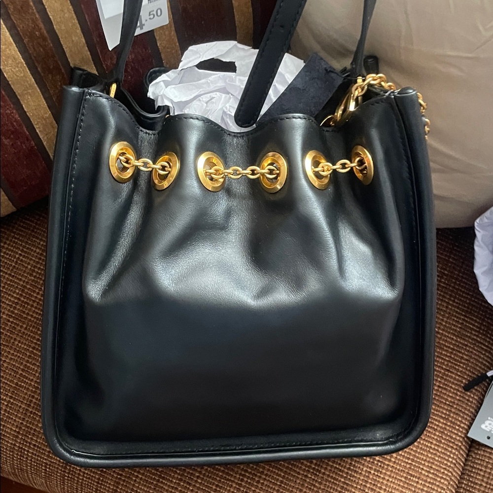 Donna Karan Black and Gold Shoulder Bag